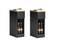 SoBuy Set Of 2 Bedside Table Nightstand Side Table End Table Sofa Table With Drawer,FBT111-SCHx2 Black