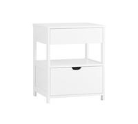 Sobuy Bedside Table Nightstand With 2 Drawers White Small Side Table