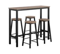 SoBuy Black 5-Piece Bar Set with Table & 4 Stools