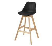 SoBuy Black PU Leather & Beech Wood Kitchen Bar Stool