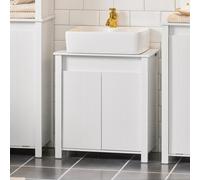 Sobuy Bzr101-W, Bathroom Storage Cabinet Under Sink Cabinet Sink Cabinet With Doors &adjustable Shelf & Pipe Cover