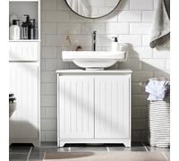 Sobuy Bzr108-Ii-W,under Sink Cabinet Vanity Unit Bathroom Storage Cabinet With 2 Doors Suitable For Pedestal Sinks