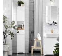 SoBuy Bathroom Tall Cabinet Tall Cupboard Bathroom Storage Cabinet,BZR109-W White