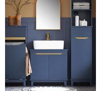 Sobuy Bzr113-B,bathroom Vanity Unit Under Sink Storage Cabinet Navy ,blue,w60Xd30Xh58