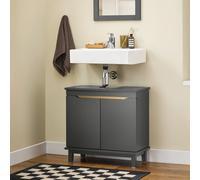 Sobuy Bzr113-Dg, Under Sink Cabinet Bathroom Vanity Unit Bathroom Storage Cabinet With 2 Doors, Grey,w80Xd30Xh58