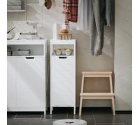 SoBuy Bathroom Laundry Cabinet with Laundry Basket,BZR122-W White