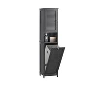 Sobuy Bzr124-Dg, Tall Bathroom Storage Cabinet With Laundry Basket Slim Freestanding Bathroom Unit,grey,w40Xd38Xh170