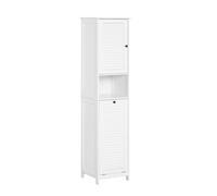 SoBuy Tall Cabinet Cupboard with Laundry Basket,BZR124-W White