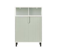 SoBuy BZR138-GR,Freestanding Bathroom Cabinet Storage Cabinet Cupboard Floor Standing Cabinet with Light Green Doors and Black Steel Legs White and...