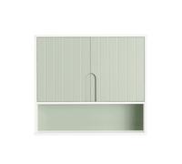 SoBuy BZR140-GR,Bathroom Floating Cabinet Wall Medicine Cabinet Wall Storage Cabinet with 2 Light Green Doors and Adjustable Shelf White and Light...