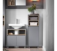 Sobuy Bzr146-Dg, Laundry Cabinet Laundry Chest Bathroom Storage Cabinet With Laundry Basket, Grey,w35Xd30Xh105