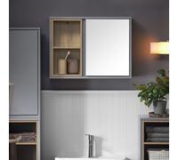 Sobuy Bzr149-Dg, Bathroom Wall Mirror Cabinet Wall Mounted Bathroom Cabinet Mirrored Storage Cabinet, Grey