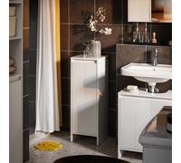 Sobuy Bzr154-W, Slim Bathroom Storage Cabinet With Laundry Basket Narrow Bathroom Unit Freestanding Cupboard,white