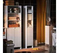 SoBuy Tall Cabinet Cupboard Bathroom Storage Cabinet,BZR158-W White