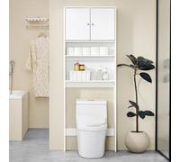 Sobuy Bzr165-W, Over Toilet Cabinet Bathroom Space Saver Bathroom Storage Cabinet Cupboard,white,w65Xd19.6Xh181