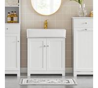 Sobuy Bzr18-W, Under Sink Storage Bathroom Cabinet Bathroom Storage Unit With Doors And Adjustable Shelf, White