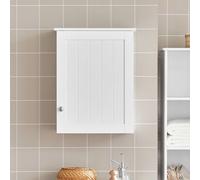SoBuy Bathroom Wall Cabinet - Wall-Mounted Bathroom Cupboard with Door and Adjustable Shelves in Wood, for Kitchen, Hallway - Medicine Cabinet, White, 40 x 52 x 23 cm, BZR19-W