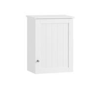 SoBuy Bathroom Wall Cabinet 40cm Wide with Adjustable Shelf | Wooden Wall Mounted Bathroom Cupboard with Magnetic Door, Medicine Cabinet for Kitchen & Hallway, White, 40x52x23cm, BZR19-W