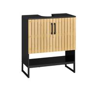 SoBuy BZR202-SCH Slim Under Sink Bathroom Cabinet with Bamboo Doors