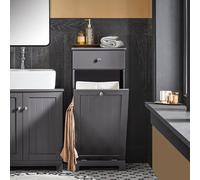 Sobuy Bzr21-Dg, Bathroom Laundry Basket Bathroom Storage Cabinet Unit With Drawer, Grey,w40Xd38Xh90