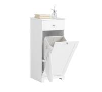 SoBuy BZR21-W, Laundry Cabinet Laundry Chest Bathroom Storage Cabinet with Laundry Basket White W40 x D38 x H90cm