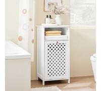 Sobuy Bzr211-W, Bathroom Storage Cabinet Small Cabinet With Laundry Basket Slim Bathroom Storage Unit,white