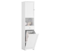 Sobuy Bzr216-W,tall Bathroom Cabinet With 1 Drawer Functional ,white,w40Xd38Xh180
