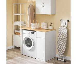 Sobuy Bzr217-Nw,bathroom Cabinet With One Drawer And Laundry Basket ,wood Effect,w100Xd60Xh90