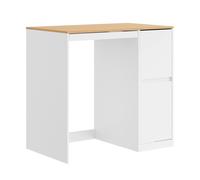 SoBuy BZR223-WN White Laundry Cabinet with 2 Drawers & Hanging Rod
