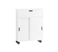 SoBuy BZR31-W,Bathroom Cabinet Storage Shelf on Wheels Storage Cabinet