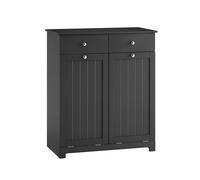 SoBuy BZR33-II-SCH Black Laundry Cabinet with 2 Drawers & 2 Bags
