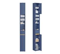 Sobuy Bzr34-Ii-B,tall Bathroom Storage Cabinet - Slim Bathroom Unit,compact Bathroom Furniture, Blue,w20Xd20Xh180