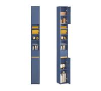 Sobuy Bzr34-Ii-B,tall Bathroom Storage Cabinet - Slim Bathroom Unit,compact Bathroom Furniture, Blue,w20Xd20Xh180