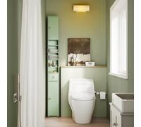 Sobuy Bzr34-Ii-Gr,tall Bathroom Storage Cabinet - Slim Bathroom Unit,compact Bathroom Furniture,light Green,w20Xd20Xh180