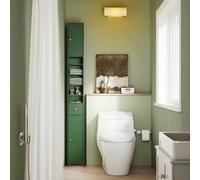 Sobuy Bzr34-Ii-Sy,tall Bathroom Storage Cabinet - Slim Bathroom Unit,compact Bathroom Furniture, Dark Green,w20Xd20Xh180