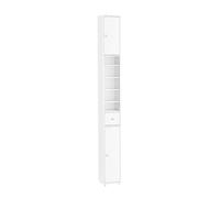 Sobuy Bzr34-Ii-W,tall Bathroom Storage Cabinet - Slim Bathroom Unit,compact Bathroom Furniture,white,w20Xd20Xh180