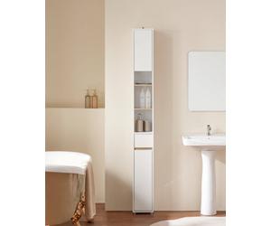 Sobuy Bzr34-Nw,tall Bathroom Cabinet,cupboard Bathroom Storage Unit Freestanding,water-Resistant Mdf With Adjustable Shelves