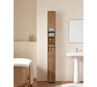 Sobuy Bzr34-Pf,tall Bathroom Cabinet,slim Bathroom Storage Unit Freestanding, Water-Resistant With Adjustable Shelves,natural