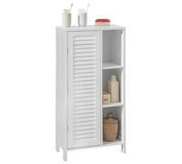 Sobuy Bzr39-W, Bathroom Storage Cabinet Cupboard With 3 Shelves And 1 Shutter Door,white,w48Xd24Xh96