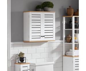 Sobuy Bzr42-W, Bathroom Wall Cabinet Wall Mounted Storage Cabinet Cupboard With 2 Doors,white,w60Xd19Xh56