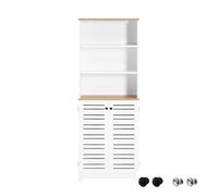 Sobuy Tall Bathroom Storage Cabinet With 3 Shelves And 2 Doors White