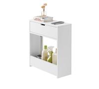 SoBuy BZR48-W, Bathroom Toilet Paper Roll Holder, Narrow Shelf Storage Cabinet, White