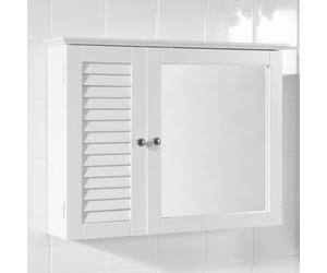 Sobuy Bzr55-W, Bathroom Wall Mirror Cabinet, Mirrored Storage Cabinet Unit,white,w65Xd15Xh49