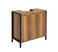 SoBuy BZR63-PF, Under Sink Bathroom Cabinet Slim Bathroom Storage Unit with 2 Doors & Shelf, Freestanding Bathroom Sink Cabinet for Small Bathrooms &
