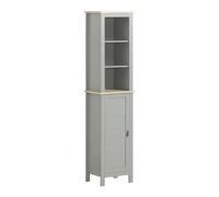 SoBuy Tall Cabinet Bathroom Storage Cabinet Grey,BZR68-HG