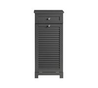 SoBuy Laundry Chest Storage Cabinet with Shutter Door and Laundry Basket Dark Grey,BZR73-DG