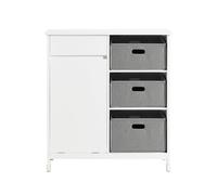 SoBuy Bathroom Laundry Basket Laundry Cabinet,BZR77-W White