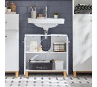 Sobuy Bzr92-W, Under Sink Cabinet Bathroom Vanity Unit Bathroom Storage Cabinet,white,w60Xd30Xh60.5