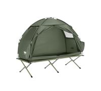 SoBuy Camping Cot Camping Bed Outdoor Single Camping Tent with Lamp Hook and Shoe Storage Pockets 3-in-1 Tent for 1 Person Practical Green W 193x D86 x H160 cm OGS32-II-GR