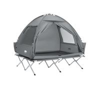 SoBuy Camping Tent with Lamp Hook and Shoe Storage Pockets 3-in-1 Tent 2-Person Outdoor Practical Green W 193 x D145 x H188 cm OGS32-II-L-HG